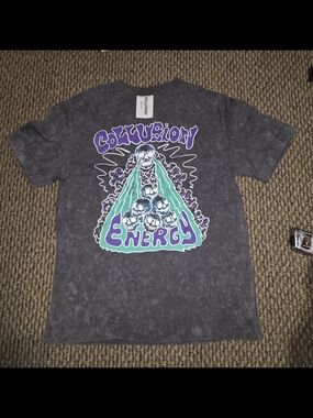 Collution 'Energy' Graphic Tee in Washed Black